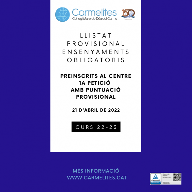 LLISTAT PROVISIONAL PREINSCRITS AL CENTRE ENSENYAMENTS OBLIGATORIS 1A PETICIÓ (21.04.22) 22-23 (1)