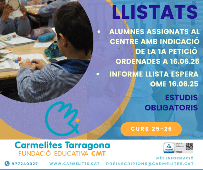 LLISTATS ALUMNES ASSIGNATS AL CENTRE AMB INDICACIÓ DE 1a PETICIÓ – INCLOU LLISTA ESPERA OME (16.06.25) (1)